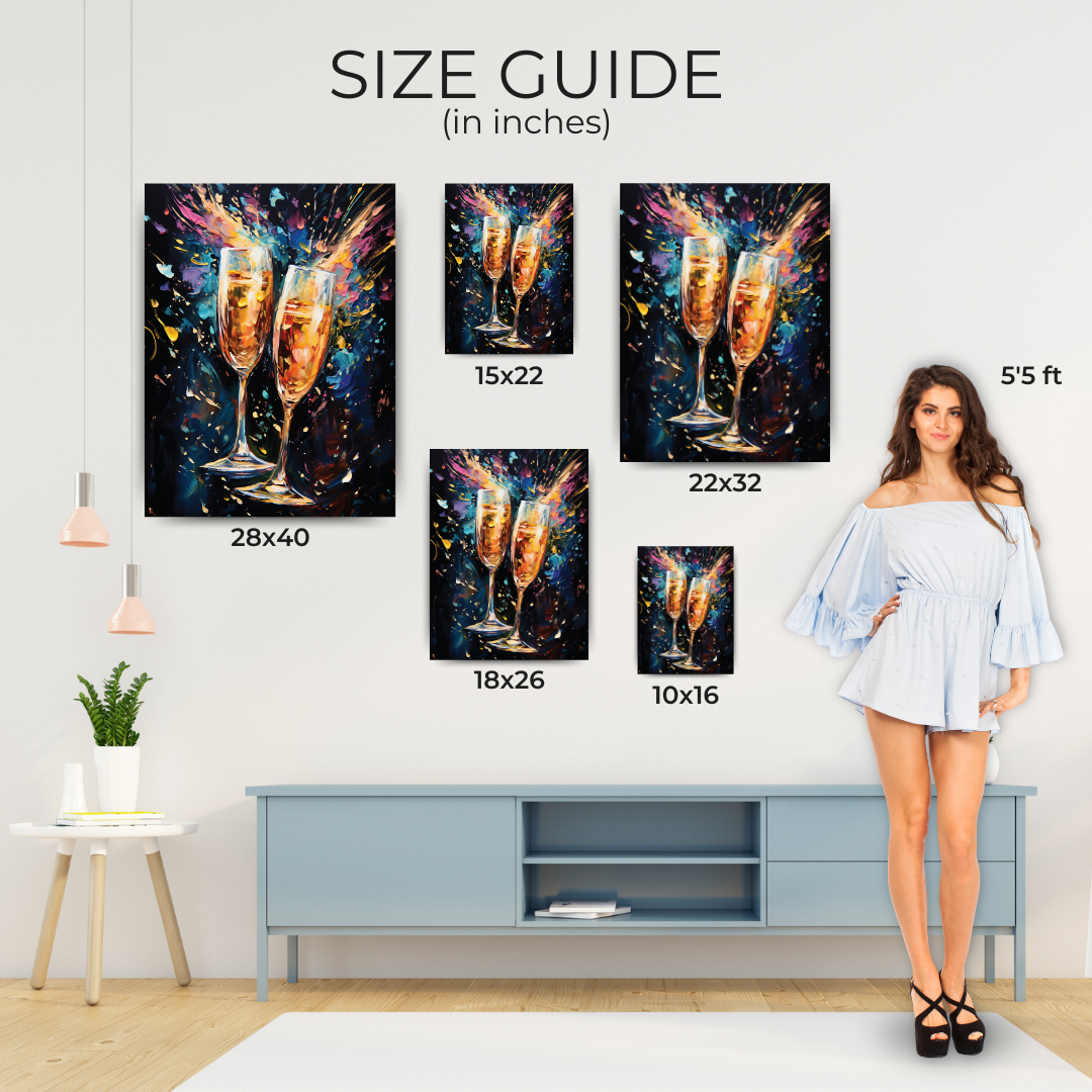 Wine Toast Brushed Painting Canvas