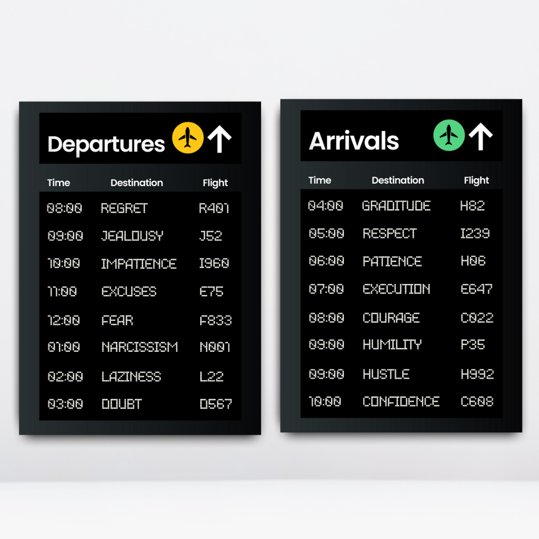 Arrive Positivity, Depart Negativity Canvas