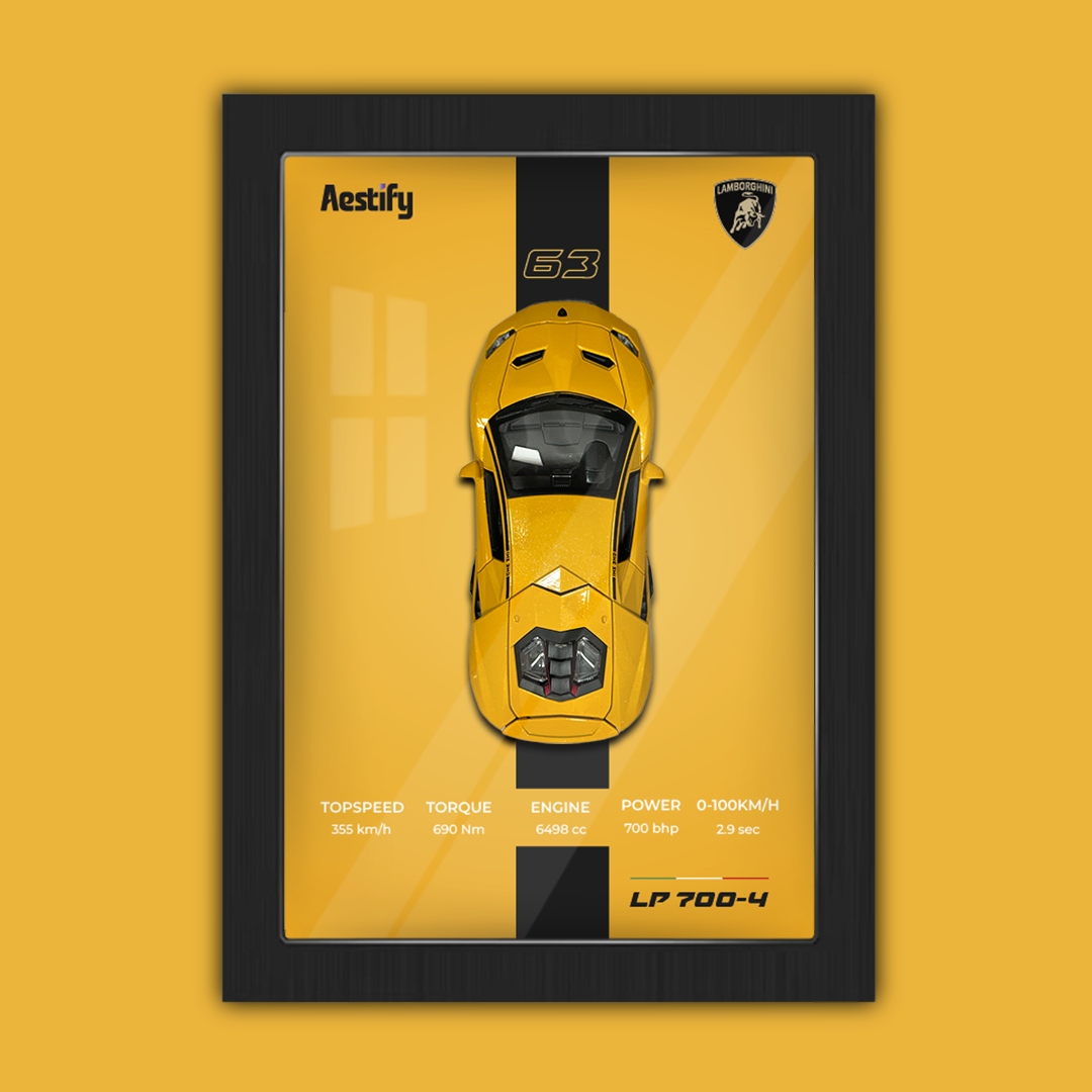 Aestify™ 3D Car Frame for Lamborghini Aventador Alloy Metal Car Model