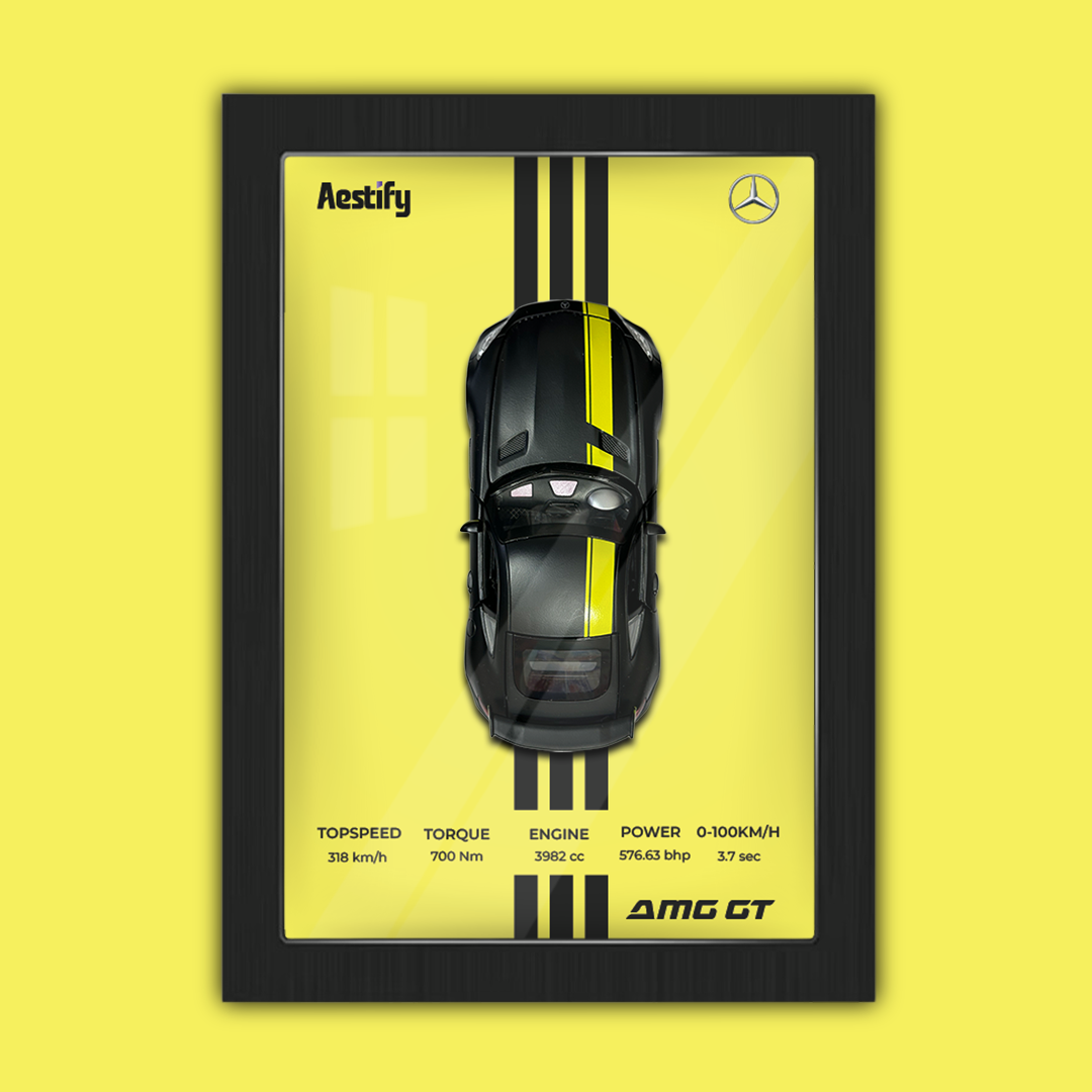 Aestify™ 3D Car Frame for Mercedes-Benz AMG GT Alloy Metal Car Model