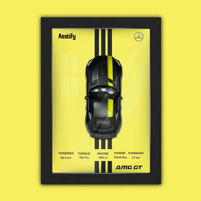 Aestify™ 3D Car Frame for Mercedes-Benz AMG GT Alloy Metal Car Model