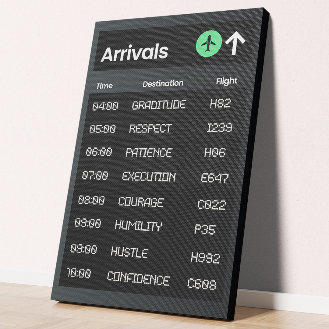 Arrive Positivity, Depart Negativity Canvas