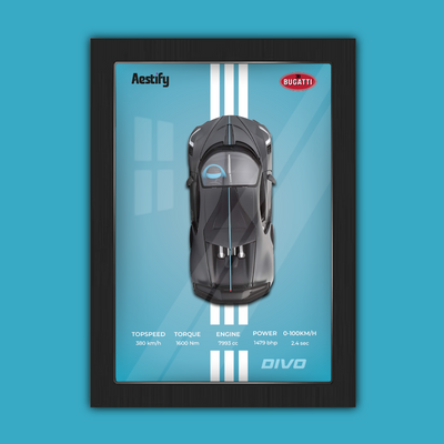 Aestify™ 3D Car Frame for Bugatti Divo Alloy Metal Car Model