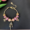 Aestify™ Dreamcatcher Pink Gold Charm Bracelet – 18K Gold Tone | Crystal & CZ Beads