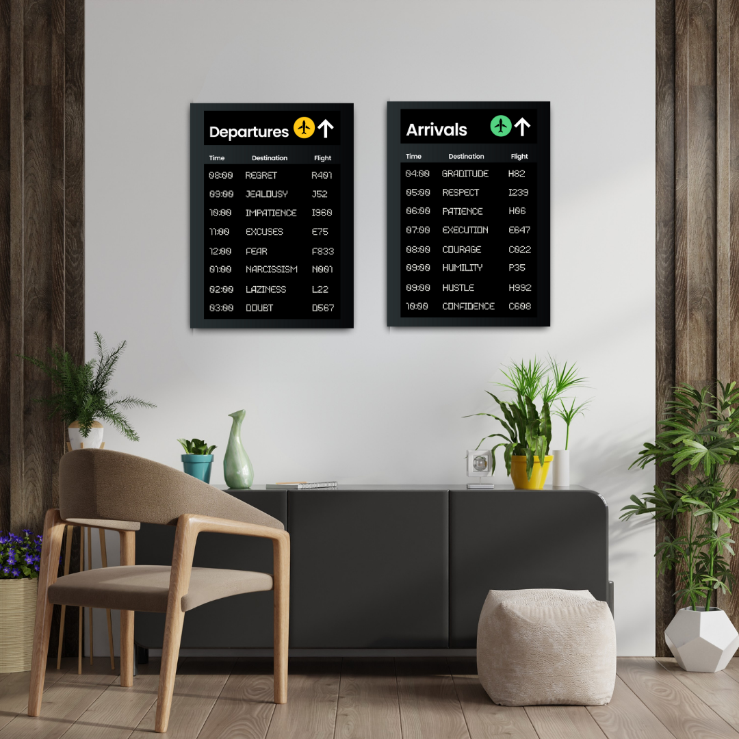 Arrive Positivity, Depart Negativity Canvas