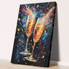 Wine Toast Brushed Painting Canvas