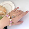 Aestify™ Dreamcatcher Pink Gold Charm Bracelet – 18K Gold Tone | Crystal & CZ Beads