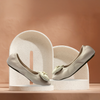 Aestify Women’s Soft Ballet Flats with Bow Detail – Elegant Cream Foldable Slip-On Shoes for Everyday Comfort