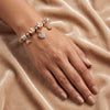 Aestify™ Golden Bloom Charm Bracelet – 18K Gold Tone | Crystal CZ Beads